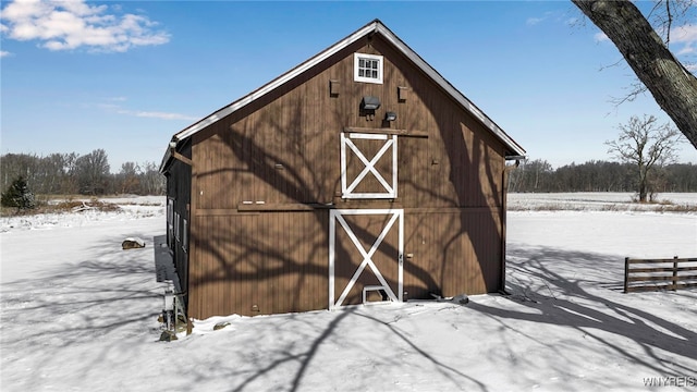 view of snow covered structure