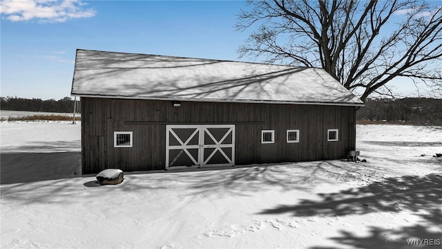 view of snow covered structure