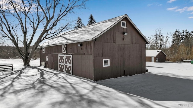 view of snow covered structure