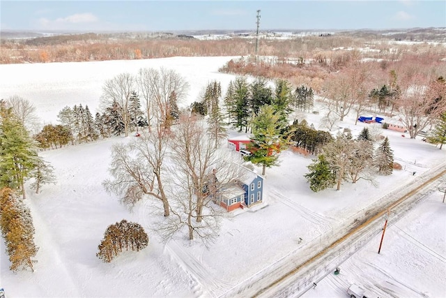 view of snowy aerial view