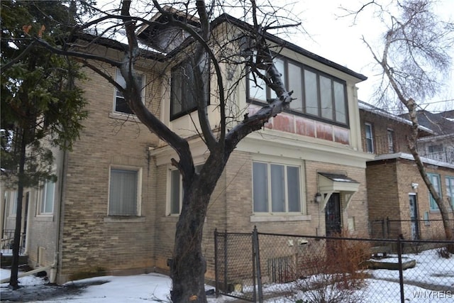 view of snowy exterior