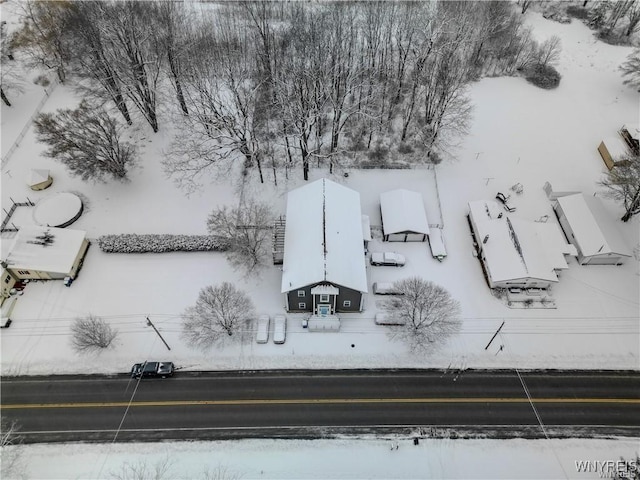 view of snowy aerial view