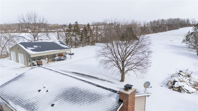 view of snowy aerial view