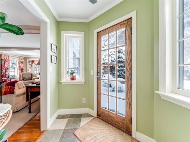 entryway with ornamental molding