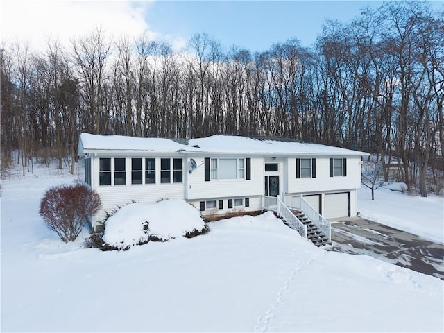 split foyer home with a garage