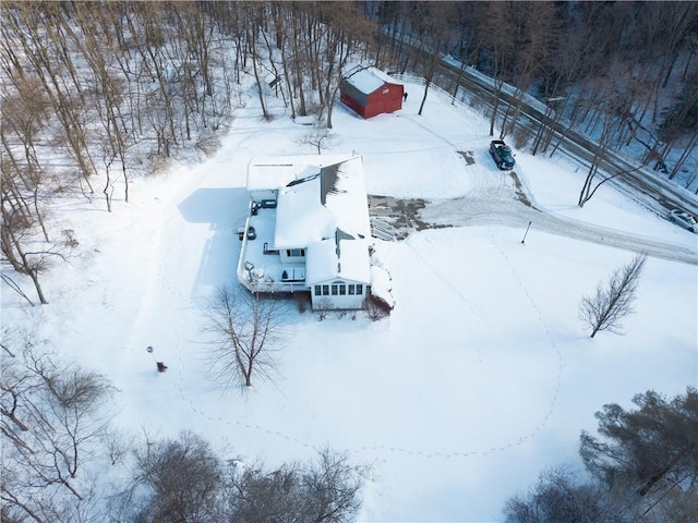 view of snowy aerial view