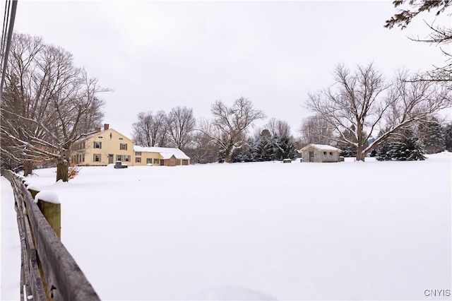 view of snowy yard