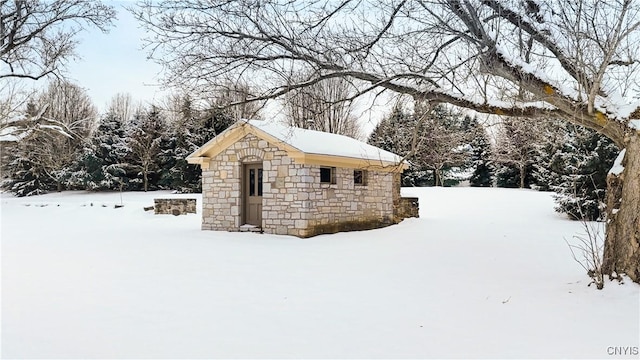 view of snow covered structure