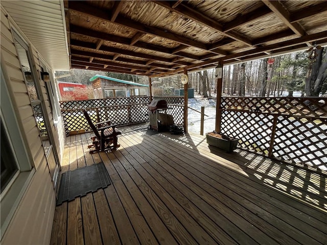 deck with grilling area