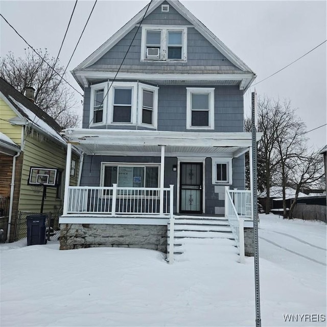 view of front of property with covered porch