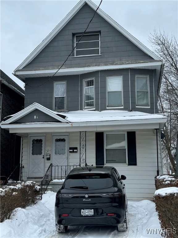 view of front of home featuring covered porch