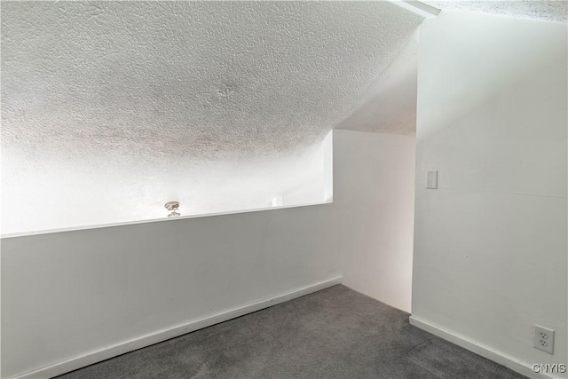 32702 Old Town Springs Rd, Clayton, NY 13622 - carpeted empty room featuring lofted ceiling and a textured ceiling