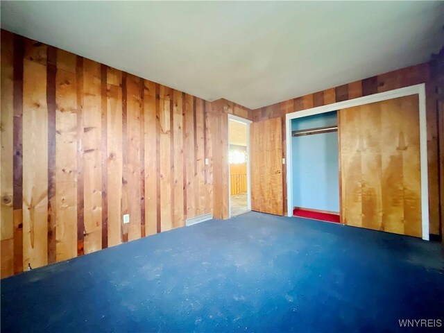 interior space with wooden walls