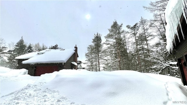 view of snowy exterior