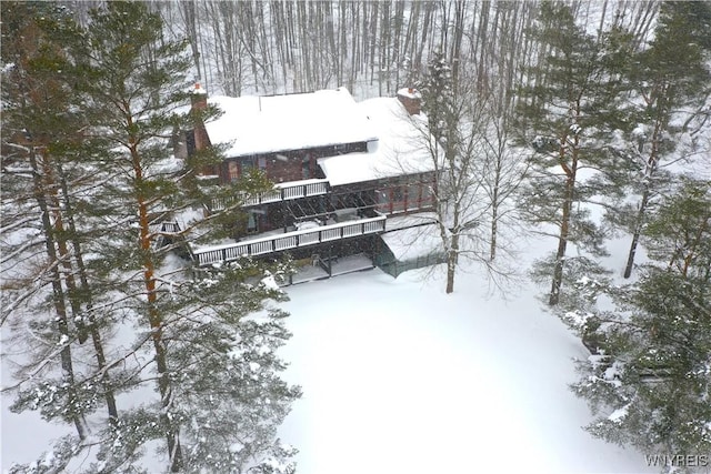 view of snowy aerial view