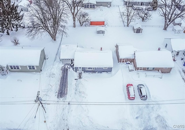 view of snowy aerial view