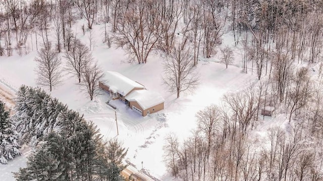 view of snowy aerial view