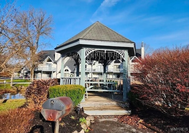 view of property's community with a gazebo