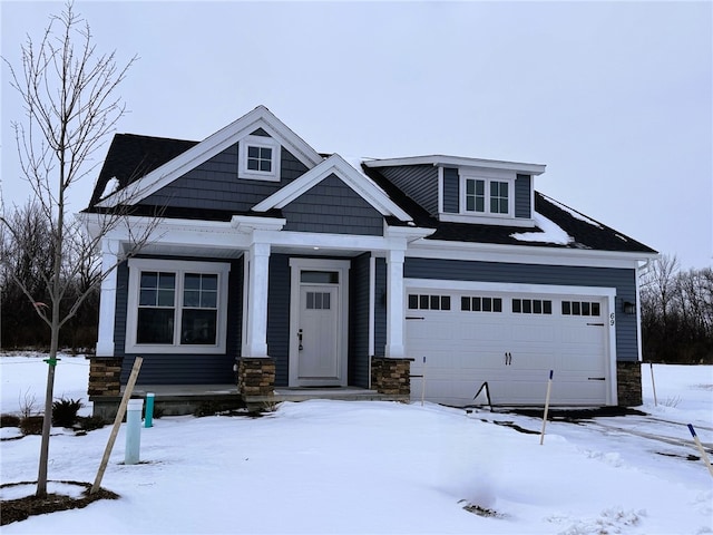 craftsman-style house with a garage