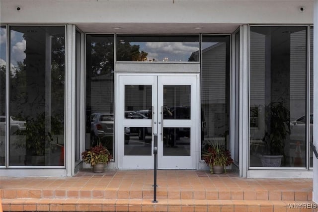 doorway to property with french doors and a patio