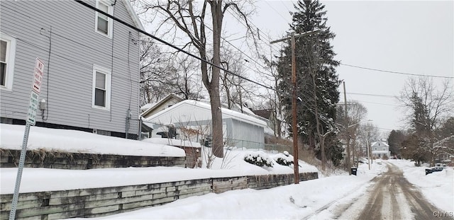 view of snowy exterior