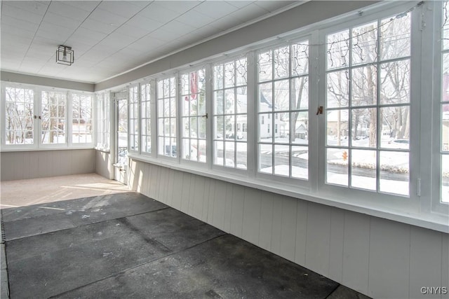 view of unfurnished sunroom