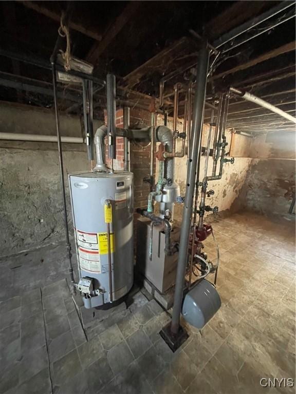 utility room featuring gas water heater