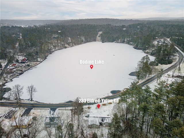 view of snowy aerial view