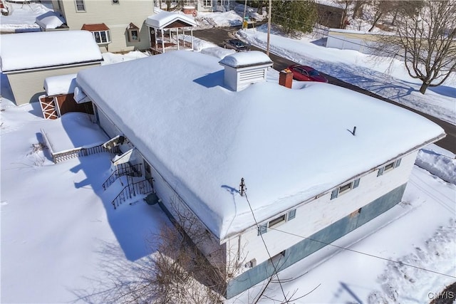 view of snowy aerial view