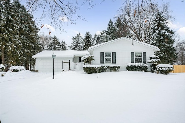 ranch-style home with a garage