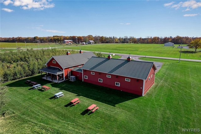 drone / aerial view with a rural view