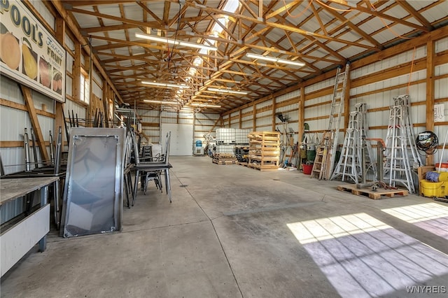 garage featuring metal wall