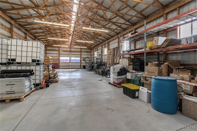 garage featuring metal wall