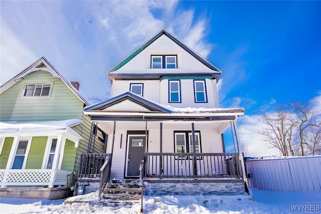 view of front of house with covered porch