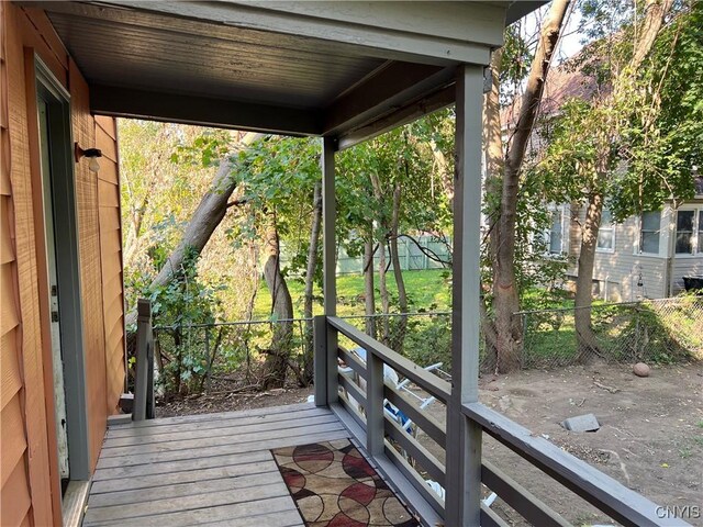 wooden terrace with fence