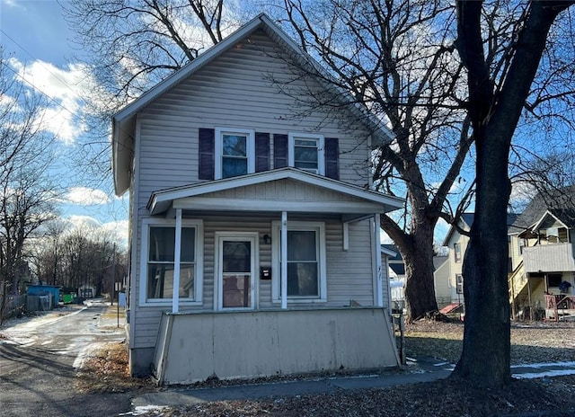 view of front of home featuring covered porch