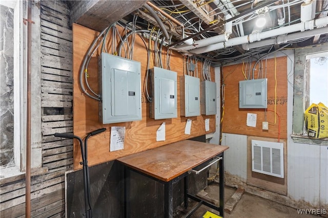 utility room featuring electric panel and visible vents