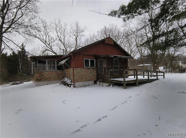 view of front of property featuring stone siding