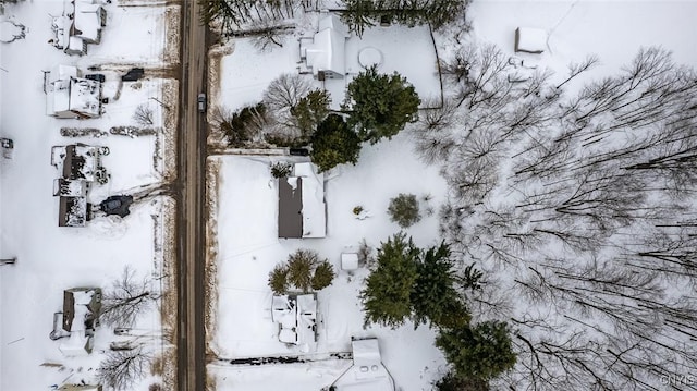 view of snowy aerial view