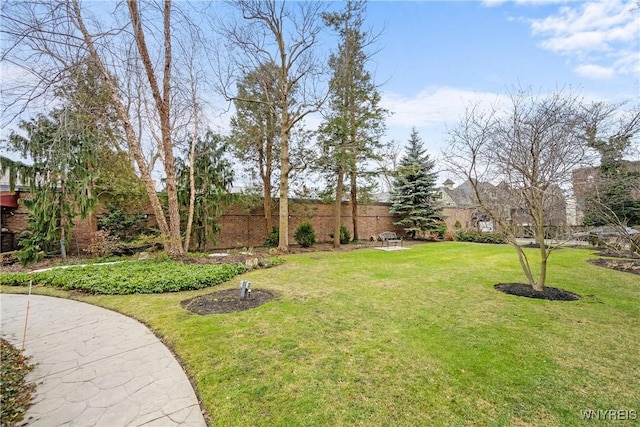 view of yard with fence