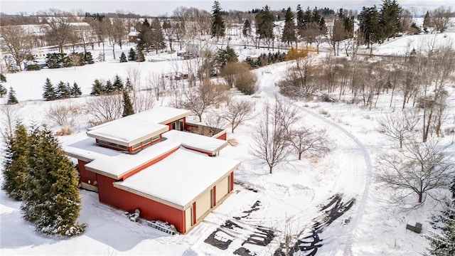 view of snowy aerial view