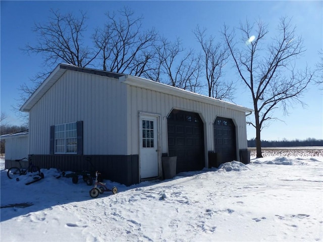 view of snow covered structure