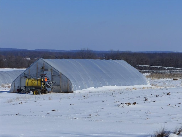 view of snow covered structure