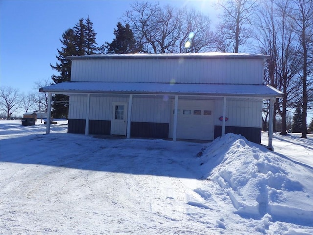 exterior space featuring a garage