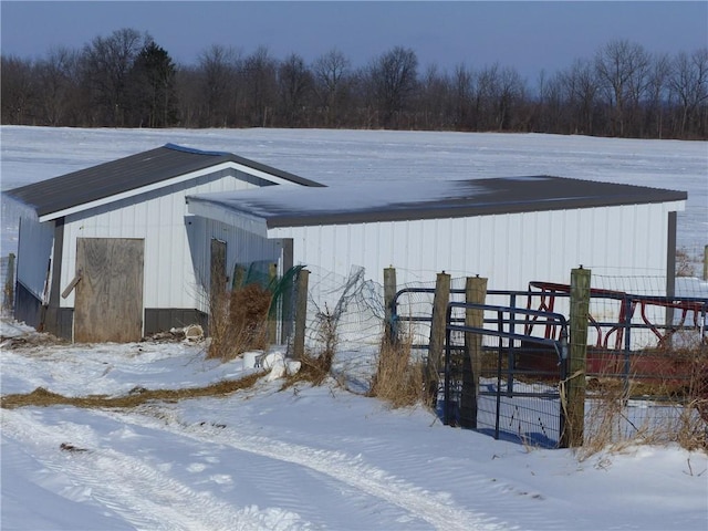 view of snowy exterior