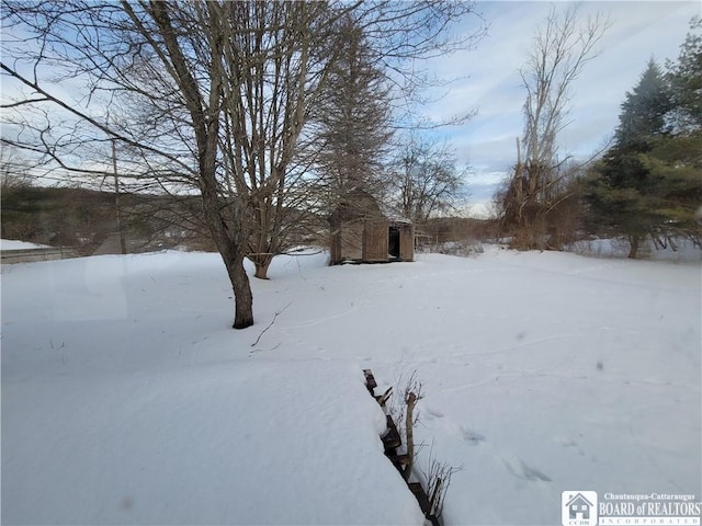 view of snowy yard