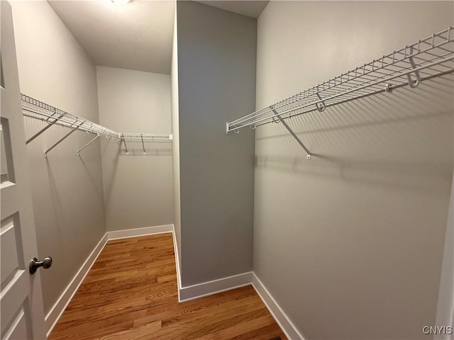 spacious closet with wood finished floors