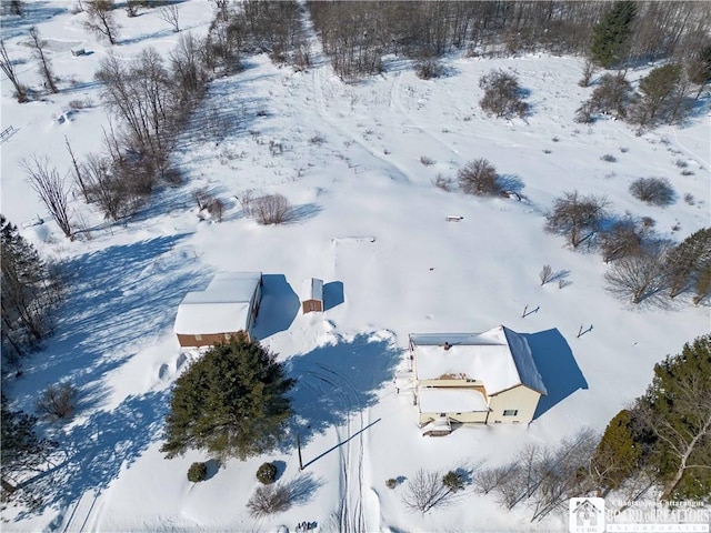 view of snowy aerial view