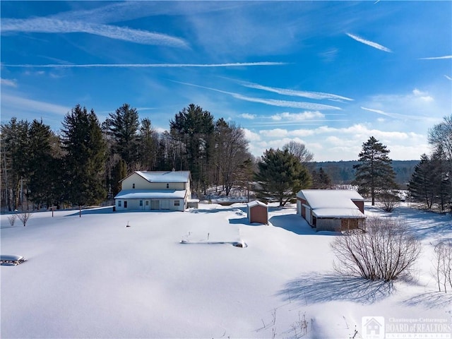 view of snowy yard