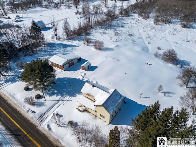 view of snowy aerial view